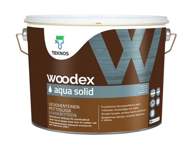 Pokrivni premaz za les Woodex Aqua Solid